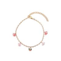 Zinc Alloy Anklet with Natural Stone plated for woman gold Sold By PC