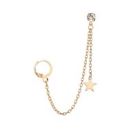 Zinc Alloy Drop Earrings Star plated micro pave cubic zirconia & for woman gold Sold By Pair