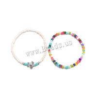 Tibetan Style Anklet, with Seedbead, plated, 2 pieces & for woman, multi-colored, Sold By Set