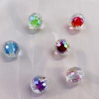 Plated Acrylic Beads, Round, UV plating, DIY & faceted, more colors for choice, 16mm, Sold By PC