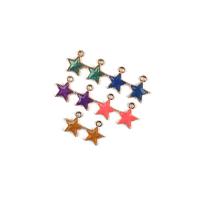 Tibetan Style Enamel Pendants, Star, gold color plated, DIY, more colors for choice, 13x15mm, Approx 100PCs/Bag, Sold By Bag