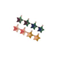 Tibetan Style Enamel Pendants, Star, gold color plated, DIY, more colors for choice, 21x23mm, Approx 100PCs/Bag, Sold By Bag