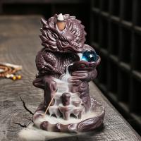 Backflow Incense Burner Porcelain Dragon half handmade for home and office & durable & multifunctional Sold By PC