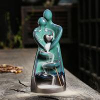 Backflow Incense Burner, Porcelain, half handmade, for home and office & durable & multifunctional, 73x74x174mm, Sold By PC