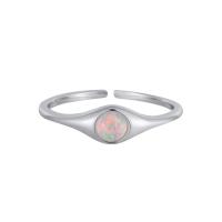 Sterling Silver Nakit Finger Ring, 925 Sterling Silver, s Opal, modni nakit & za žene, nikal, olovo i kadmij besplatno, Veličina:7, Prodano By PC