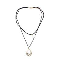 Tibetan Style Jewelry Necklace, with Howlite & leather cord, Double Layer & fashion jewelry & for woman, nickel, lead & cadmium free, Length:Approx 14.56 Inch, Approx 16.92 Inch, Sold By PC