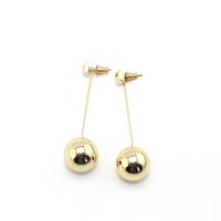 Brass Stud Earring, fashion jewelry & for woman, nickel, lead & cadmium free, 18x60mm, Sold By Pair