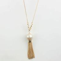 Zinc Alloy Jewelry Necklace with Plastic Pearl fashion jewelry & for woman nickel lead & cadmium free Length Approx 31.49 Inch Sold By PC