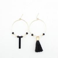 Asymmetric Earrings, Brass, with Glass, fashion jewelry & for woman, nickel, lead & cadmium free, 110mm, Sold By Pair