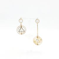 Asymmetric Earrings, Brass, with Howlite, fashion jewelry & for woman, nickel, lead & cadmium free, 80mm,46mm, Sold By Pair
