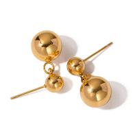 Boucle d'oreille goutte inox, Acier inoxydable 304, bijoux de mode & pour femme, doré, 23x12.30mm, Vendu par paire