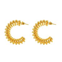 Edelstahl Ohrringe, 304 Edelstahl, 18K vergoldet, Modeschmuck & für Frau, goldfarben, 21x28mm, verkauft von Paar
