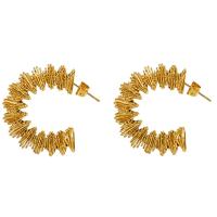 Edelstahl Ohrringe, 304 Edelstahl, 18K vergoldet, Modeschmuck & für Frau, goldfarben, 23x31mm, verkauft von Paar