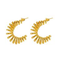 Edelstahl Ohrringe, 304 Edelstahl, 18K vergoldet, Modeschmuck & für Frau, goldfarben, 25x31mm, verkauft von Paar