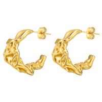 Boucle d'oreille de gaujon en acier inoxydable, Acier inoxydable 304, bijoux de mode & pour femme, doré, 24mm, Vendu par paire
