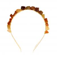 Hair Bands, Natural Stone, with Brass & Iron, plated, different materials for choice & for woman, more colors for choice, 150x150mm, Sold By PC