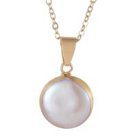 Freshwater Pearl Pendants Brass with Freshwater Pearl gold color plated DIY nickel lead & cadmium free 15.5x15.8 Sold By PC
