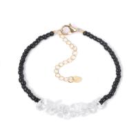 Brass Bracelet & Bangle with Seedbead & Natural Stone with 5cm extender chain plated fashion jewelry nickel lead & cadmium free Length 16 cm Sold By PC