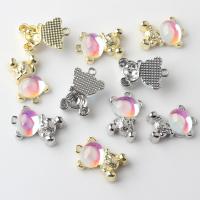 Zinc Alloy Animal Pendants with Resin Bear plated DIY nickel lead & cadmium free Sold By Bag