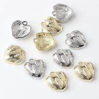 Tibetan Style Heart Pendants, plated, DIY & with rhinestone, more colors for choice, nickel, lead & cadmium free, 15x16mm, 100PCs/Bag, Sold By Bag