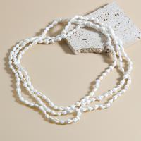 Zinklegierung Schmuck Halskette, mit Muschel, Strandschnecke, plattiert, Modeschmuck & für Frau, weiß, frei von Nickel, Blei & Kadmium, Länge:ca. 150.8 cm, verkauft von PC