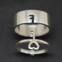 Juego de anillos de aleación de zinc, chapado, 2 piezas & Joyería & diferentes patrones para la opción & para mujer, libre de níquel, plomo & cadmio, Vendido por Set