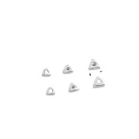 925 Sterling Silver Beads, Triangle, plated, DIY & different size for choice, silver color, Sold By PC
