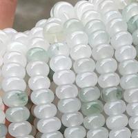 Natural Jade Beads Ice Jade polished DIY light green 36-38cm Sold By Strand