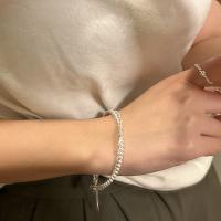 Bracelets en argent sterling, Argent sterling 925, avec perle de plastique, bijoux de mode, protéger l'environnement, sans nickel, plomb et cadmium, 1.6mm,3mm, Vendu par PC