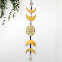 Wind Chimes Outdoor and Home Decoration , Beech Wood, with Amethyst & Iron, Moon, for home and office, more colors for choice, 600mm, Sold By PC