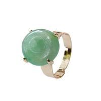 Ring Finger mosiądz, ze Kamień naturalny, KC malowane na złoto, Regulowane & biżuteria moda & do wyboru różne materiały & dla obu płci, dostępnych więcej kolorów, bez zawartości niklu, ołowiu i kadmu, 20x20mm, sprzedane przez PC
