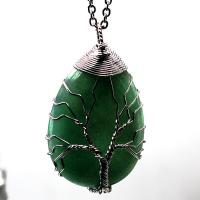 Gemstone Pendants Jewelry Natural Stone with Zinc Alloy DIY Sold By PC