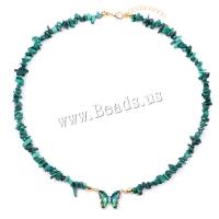 Natural Gemstone Necklace Brass with Gemstone with 5cm extender chain plated fashion jewelry & with rhinestone nickel lead & cadmium free Length 45 cm Sold By PC