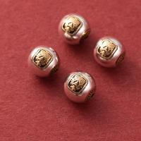925 Sterling Silver Beads, Round, Antique finish, DIY, silver color, 10mm, Hole:Approx 1.6mm, Sold By PC