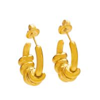 Titan Stahl Ohrring, Titanstahl, plattiert, für Frau, goldfarben, Bohrung:ca. 5mm, verkauft von Paar