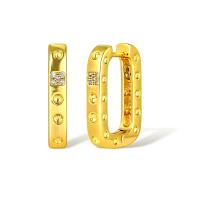 Befestiger Zirkonia Messing Ohrring, vergoldet, verschiedene Größen vorhanden & Micro pave Zirkonia & für Frau, Goldfarbe, verkauft von Paar