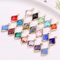 Brass Jewelry Pendants with Crystal Rhombus plated DIY Sold By PC