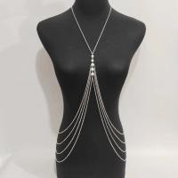 Body Chain Sieraden, Zinc Alloy, met Plastic Pearl, mode sieraden & voor vrouw, meer kleuren voor de keuze, nikkel, lood en cadmium vrij, 53cm,50cm,54cm,59cm,63cm, Verkocht door PC