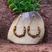 Tibetan Style Drop Earrings, with Crystal & Wood, fashion jewelry & for woman, more colors for choice, nickel, lead & cadmium free, Sold By Pair