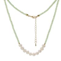 Quartz náhrdelník, Přírodní Quartz, s Sladkovodní Pearl, s 5cm extender řetězce, módní šperky & pro ženy, dvě různé barevné, Prodáno za 38 cm Strand