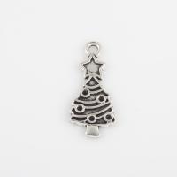 Tibetan Style Pendant Cabochon Setting, Christmas Tree, antique silver color plated, DIY, 23.60x10.70x1.70mm, Hole:Approx 1.6mm, Sold By Bag