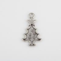 Tibetan Style Pendant Cabochon Setting, Christmas Tree, antique silver color plated, DIY, 14.60x26.70x1.30mm, Hole:Approx 2.1mm, Sold By Bag