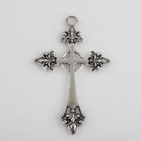 Zinc Alloy Cross Pendants antique silver color plated vintage & DIY Approx 4.2mm Sold By Bag