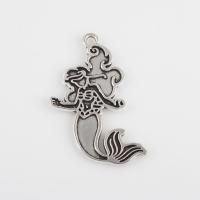 Tibetan Style Pendant Cabochon Setting, Mermaid, antique silver color plated, vintage & DIY, 18x15.40x1.70mm, Hole:Approx 1.5mm, Sold By Bag