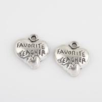 Zinc Alloy Heart Pendants antique silver color plated vintage & DIY Approx 2mm Sold By Bag