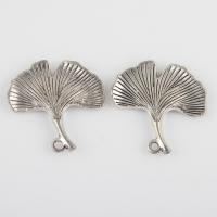 Zinc Alloy Leaf Pendants Ginkgo Leaf antique silver color plated vintage & DIY Approx 1.5mm Sold By Bag