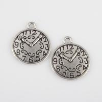 Tibetan Style Flat Round Pendants, antique silver color plated, vintage & DIY, 23.20x22.80x1.40mm, Hole:Approx 1.6mm, Sold By Bag