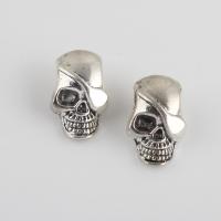 Tibetan Style Spacer Beads, Skull, antique silver color plated, vintage & DIY, 19.10x17.20x2mm, Hole:Approx 3.1mm, Sold By Bag
