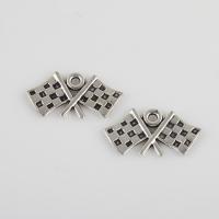 Tibetan Style Pendants, Flag, antique silver color plated, vintage & DIY, 22.40x11.90x1.60mm, Hole:Approx 1.5mm, Sold By Bag