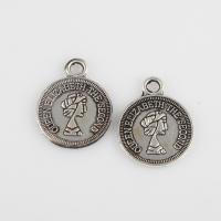 Zinc Alloy Flat Round Pendants antique silver color plated vintage & DIY Approx 1.7mm Sold By Bag